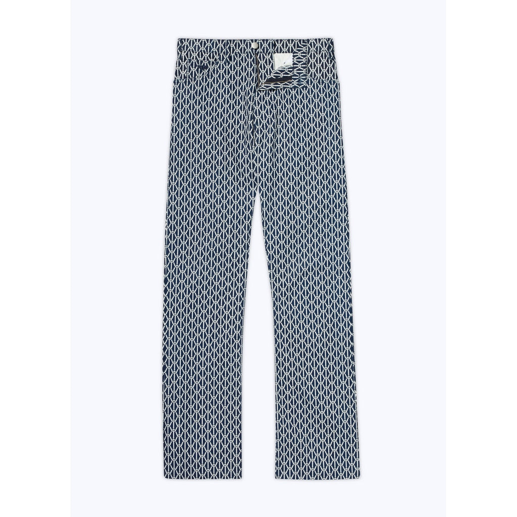 Fursac - Pantalon 5 Poches En Coton Denim - Bleu