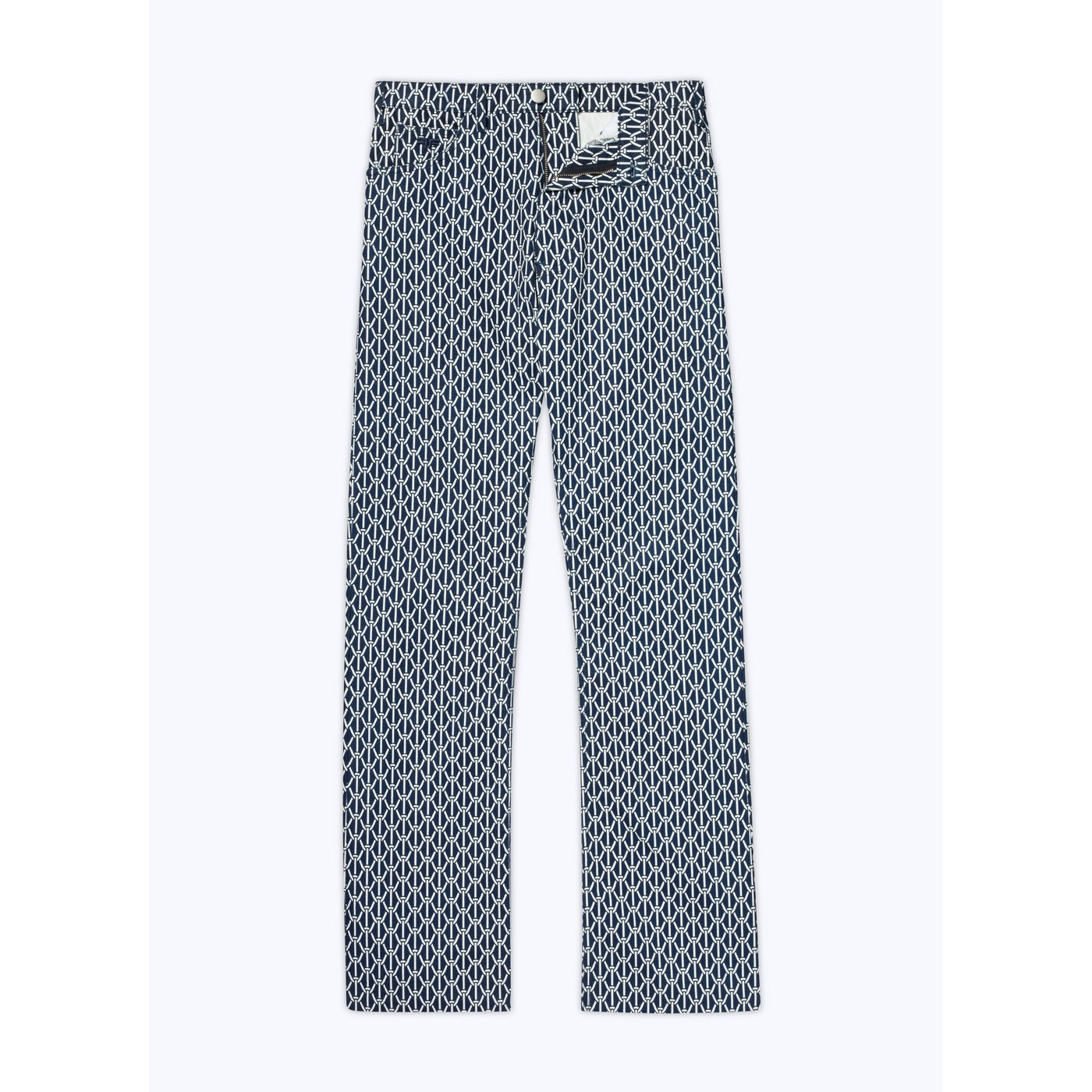 Fursac - Pantalon 5 Poches En Coton Denim - Bleu