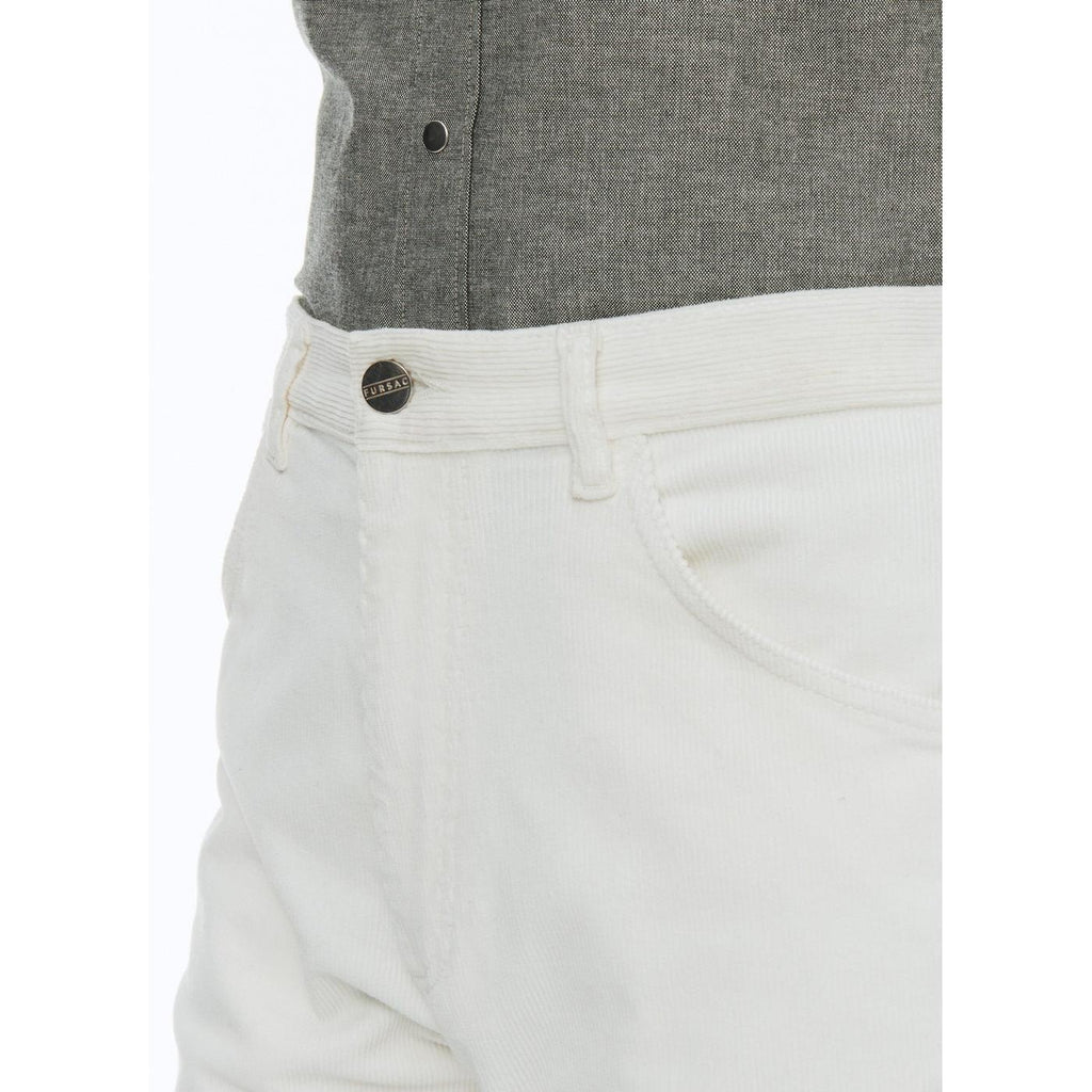 Fursac - Pantalon En Velours Côtelé - Blanc