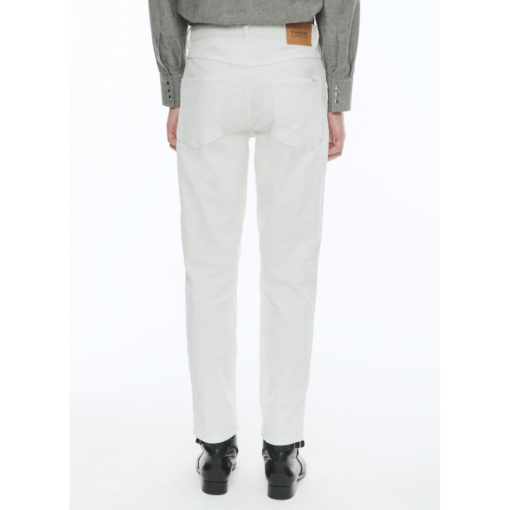 Fursac - Pantalon En Velours Côtelé - Blanc