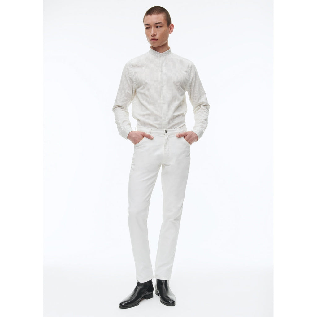 Fursac - Pantalon 5 Poches En Serge De Coton - Blanc
