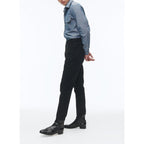 Fursac - Pantalon 5 Poches En Serge De Coton Noir - Noir