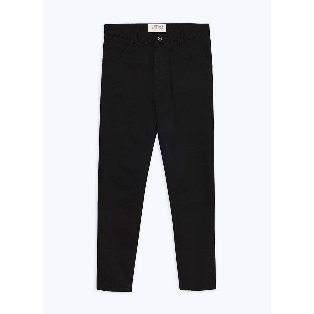 Fursac - Pantalon 5 Poches En Serge De Coton Noir - Noir