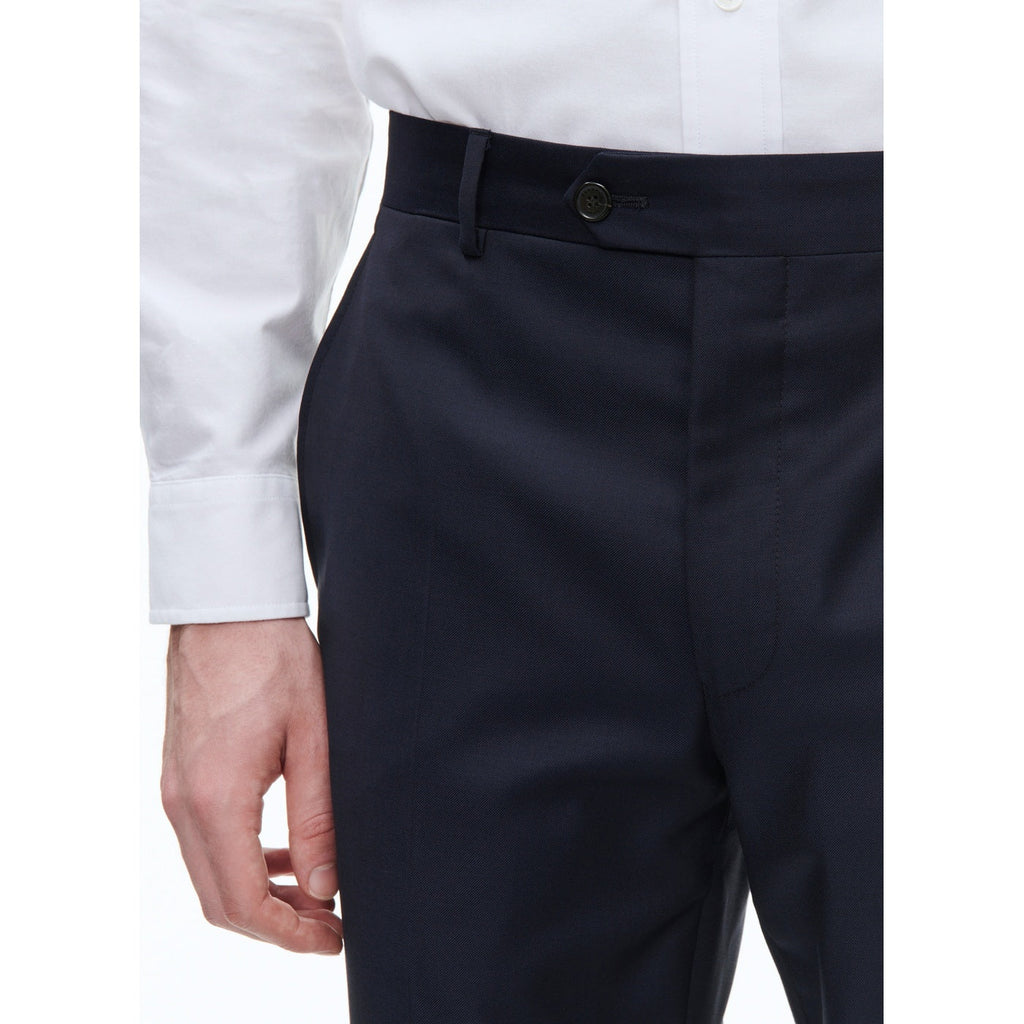 Navy Plain Serge Suit Pants - Carbon