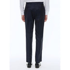 Navy Plain Serge Suit Pants - Carbon