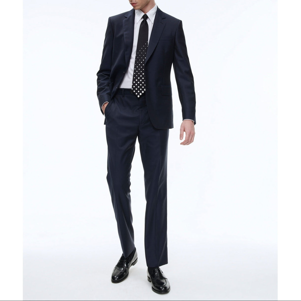 Navy Plain Serge Suit Pants - Carbon