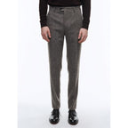 Fursac - Pantalon En Laine Cardée À Chevrons - Taupe