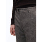 Fursac - Pantalon En Laine Cardée À Chevrons - Taupe
