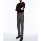 Fursac - Pantalon En Laine Cardée À Chevrons - Taupe