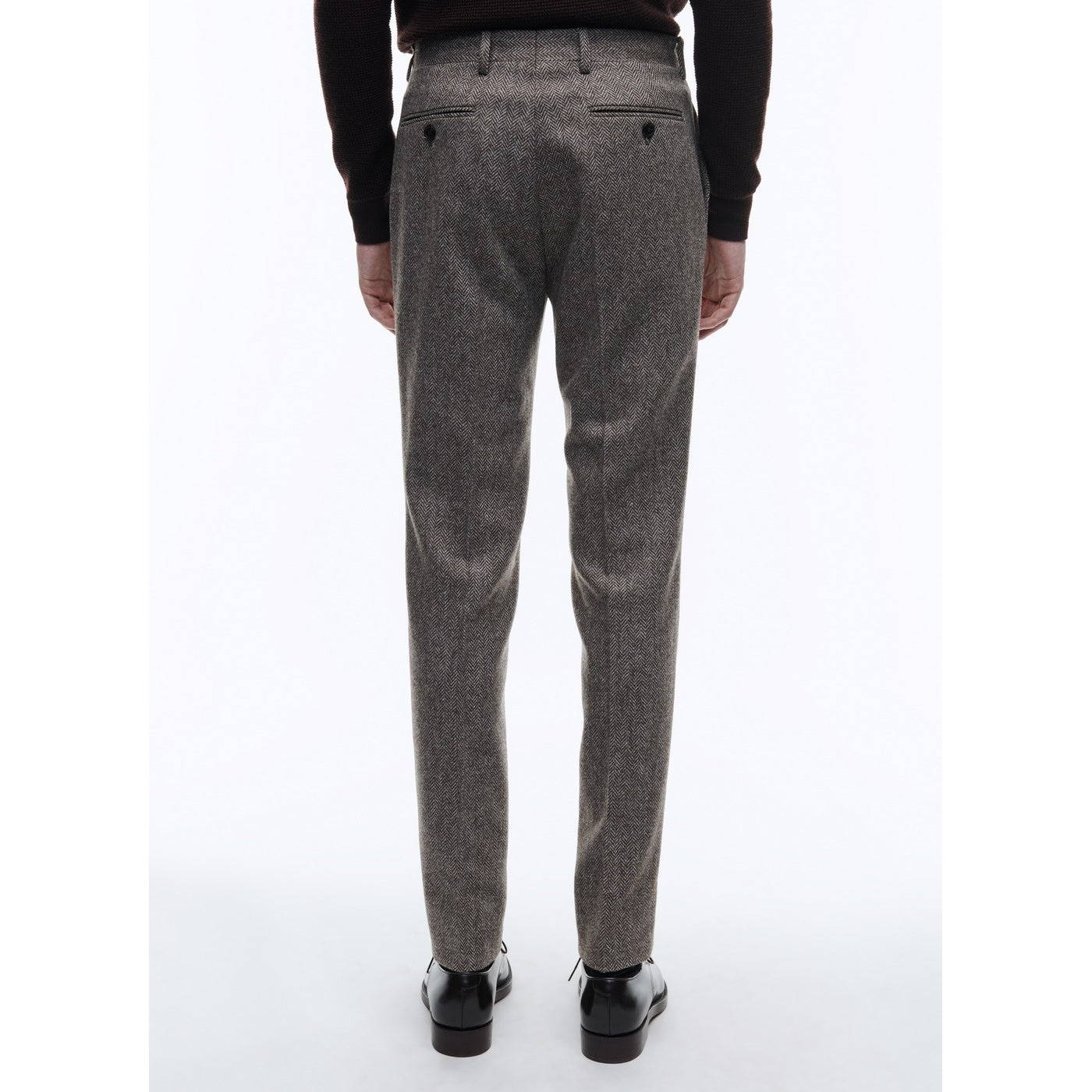 Fursac - Pantalon En Laine Cardée À Chevrons - Taupe