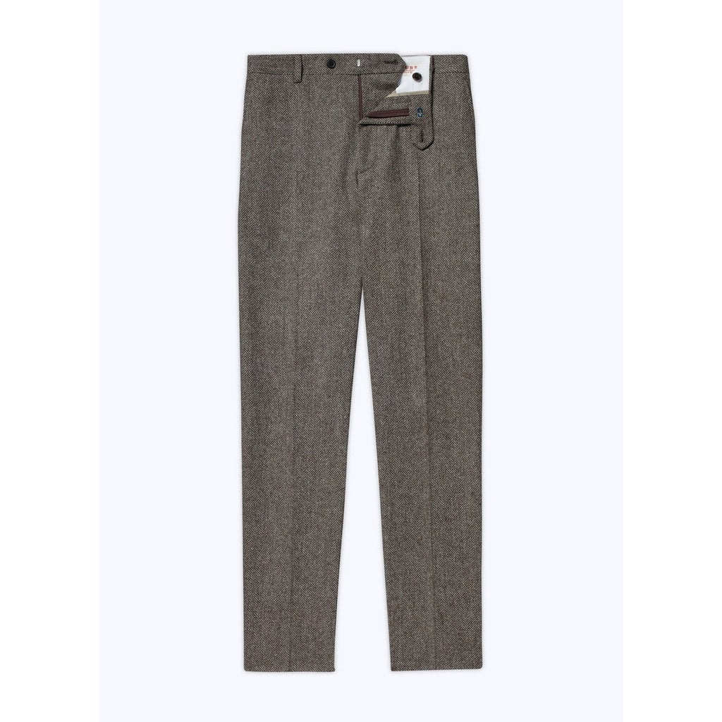 Fursac - Pantalon En Laine Cardée À Chevrons - Taupe