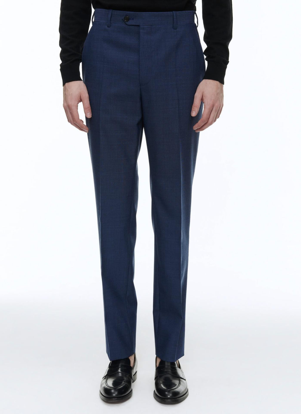 Fursac - Pantalón De Traje De Lana Azul Con Microdiseño - Zafiro - Hombre