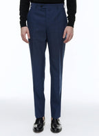 Fursac - Pantalón De Traje De Lana Azul Con Microdiseño - Zafiro - Hombre