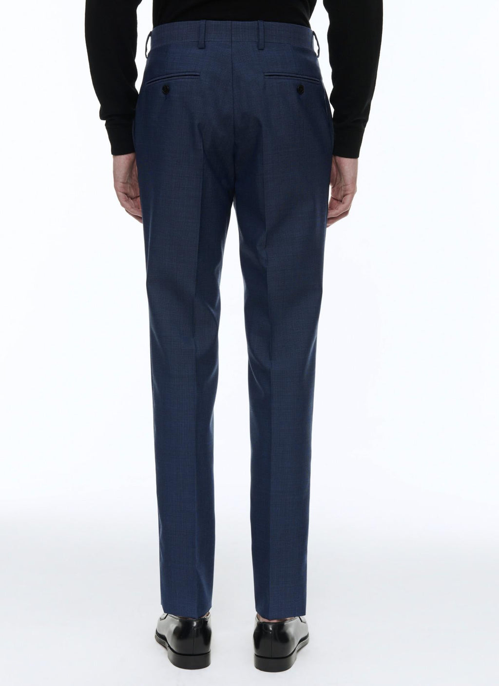 Fursac - Pantalón De Traje De Lana Azul Con Microdiseño - Zafiro - Hombre