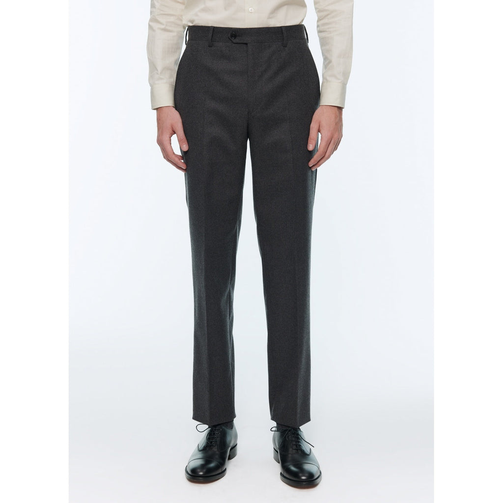 Fursac - Pantalon Costume Flanelle Stretch Unie Gris Foncé - Acier