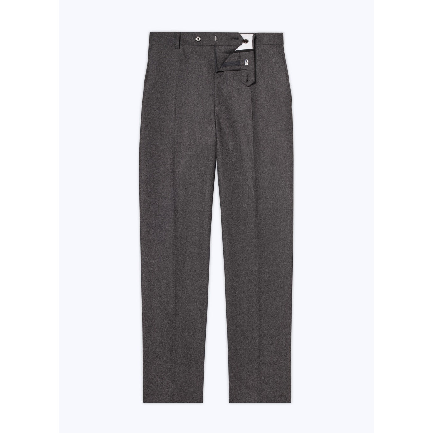 Fursac - Pantalon Costume Flanelle Stretch Unie Gris Foncé - Acier