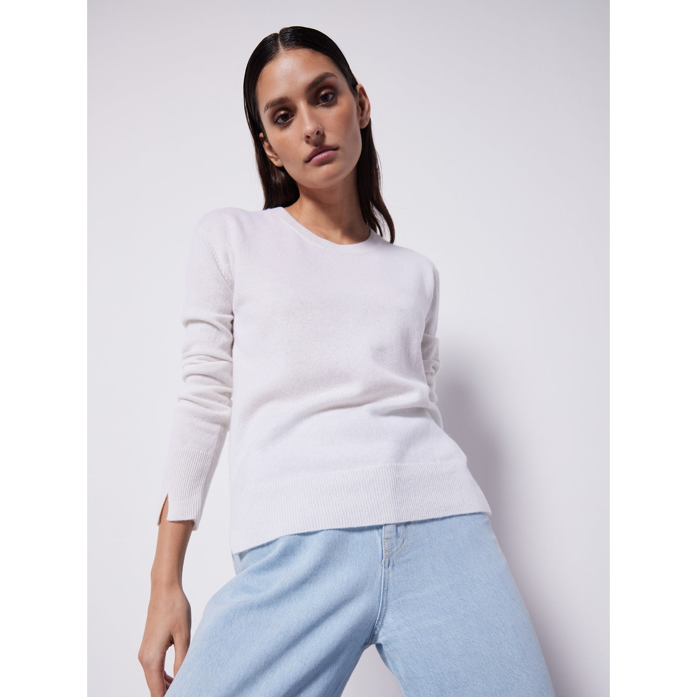 Pull Cachemire Col Rond Marcia - Lys