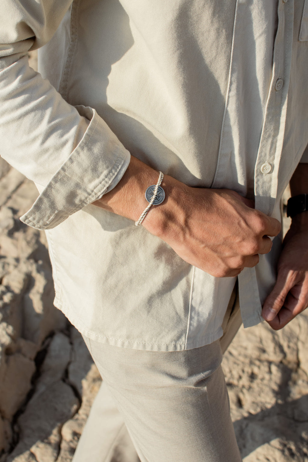 Bracelet Cristaux - Beige & Blanc