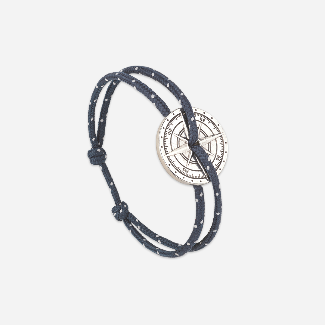 Pulsera Grésil - Azul marino moteado y blanco