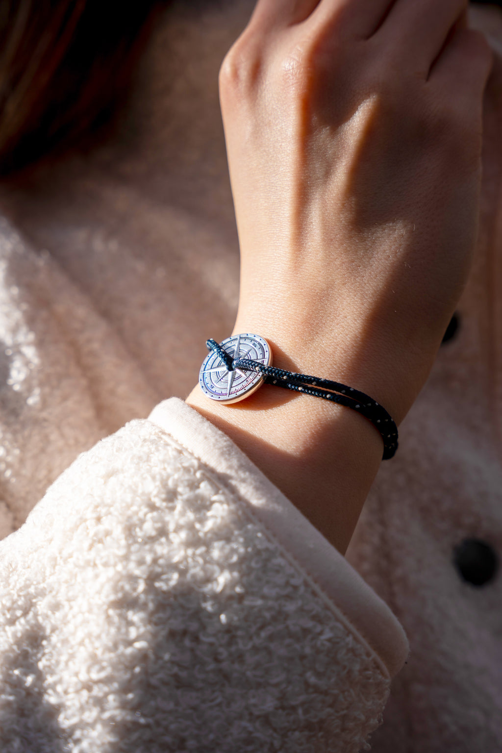 Pulsera Grésil - Azul marino moteado y blanco