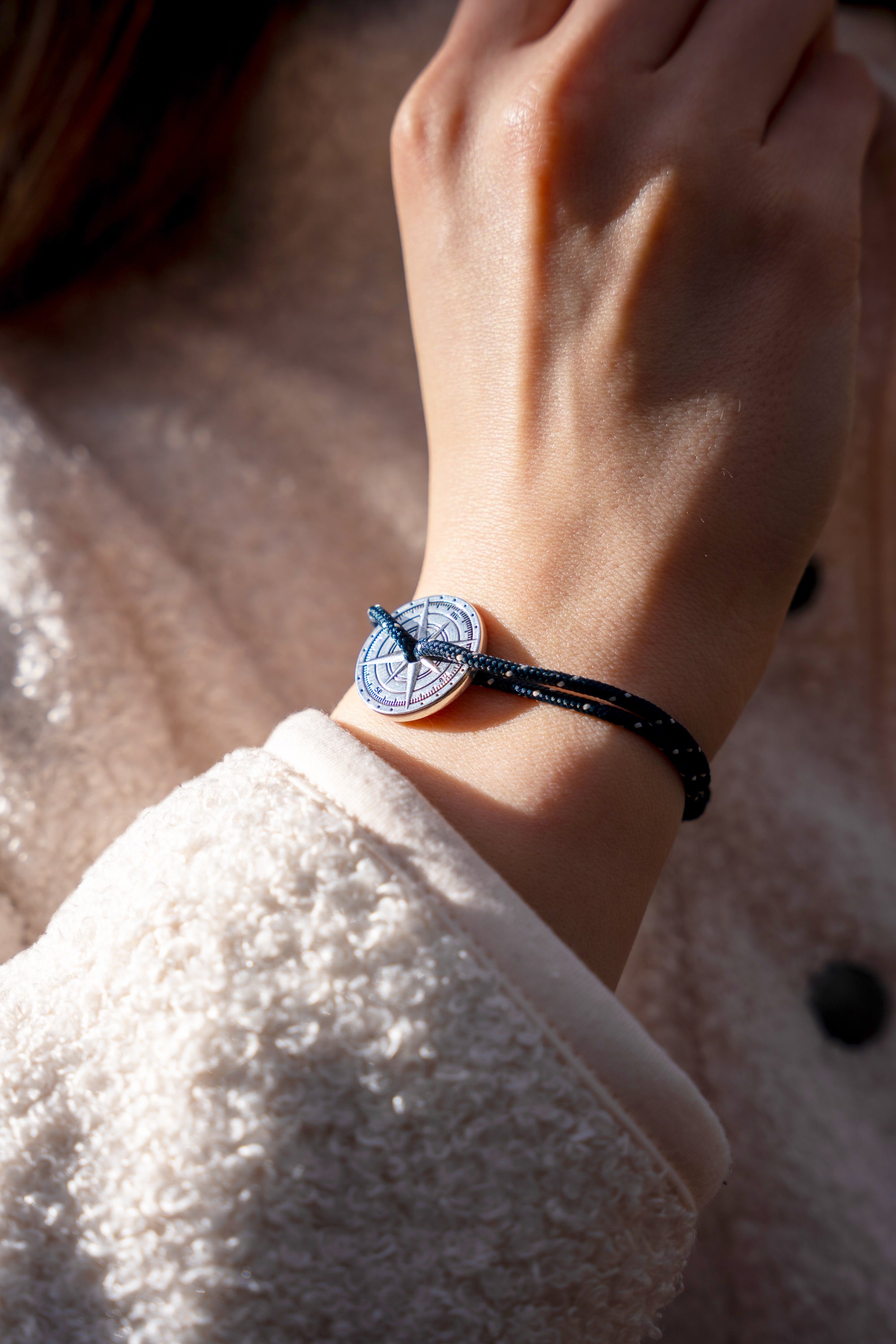 Pulsera Grésil - Azul marino moteado y blanco