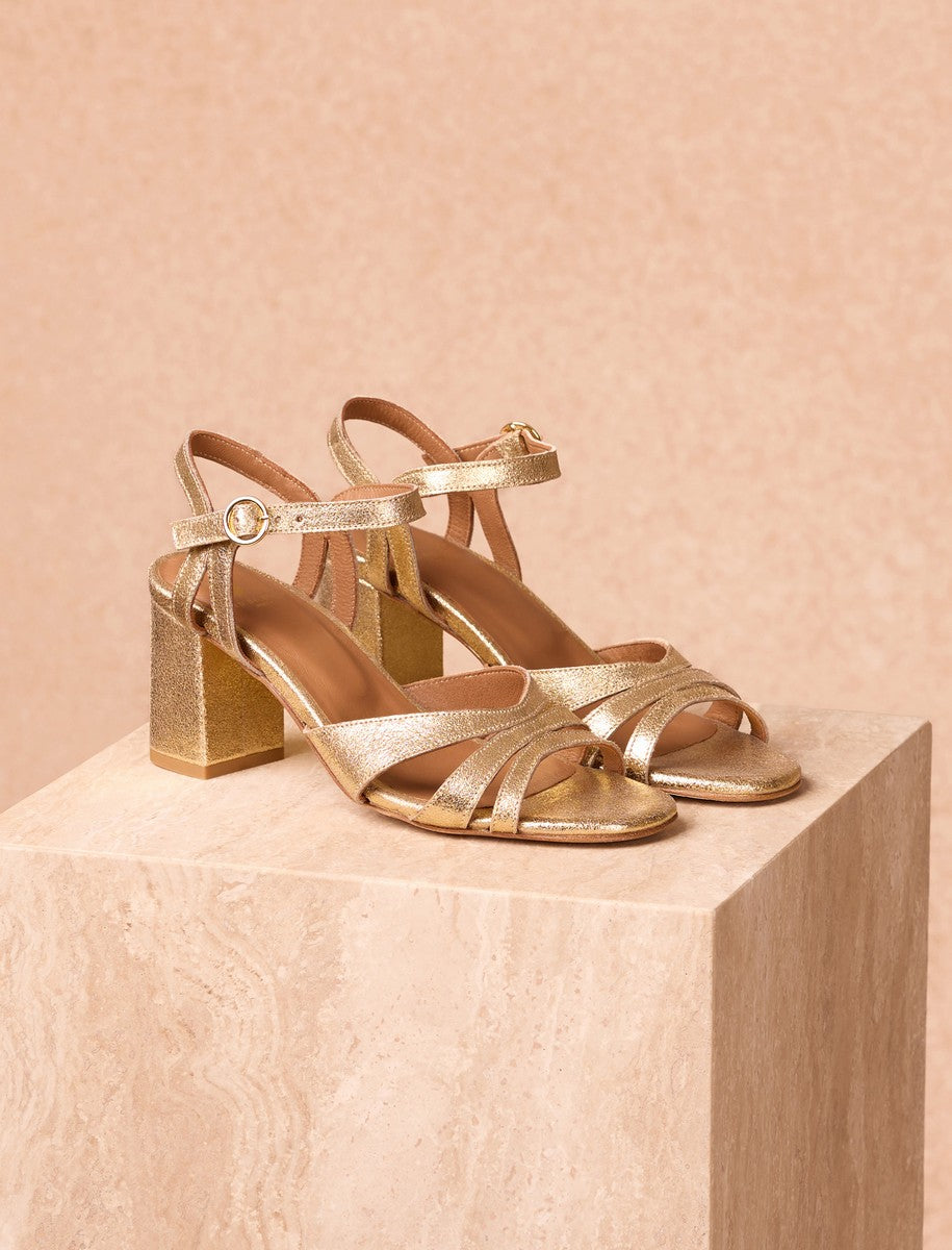 Sandalias tacón Elea - Dorado - Mujer