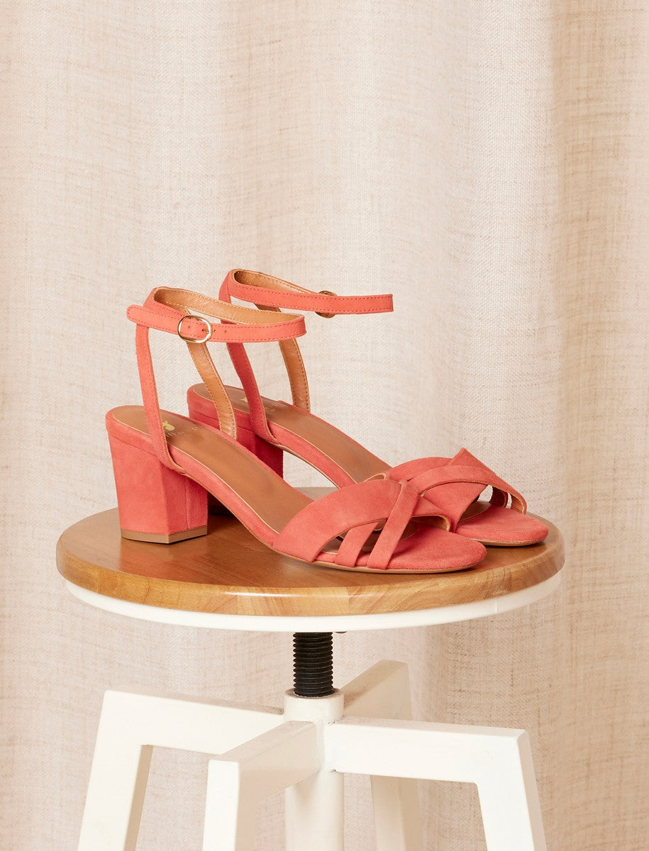Sandalias Tacón Léonore - Mandarín - Mujer
