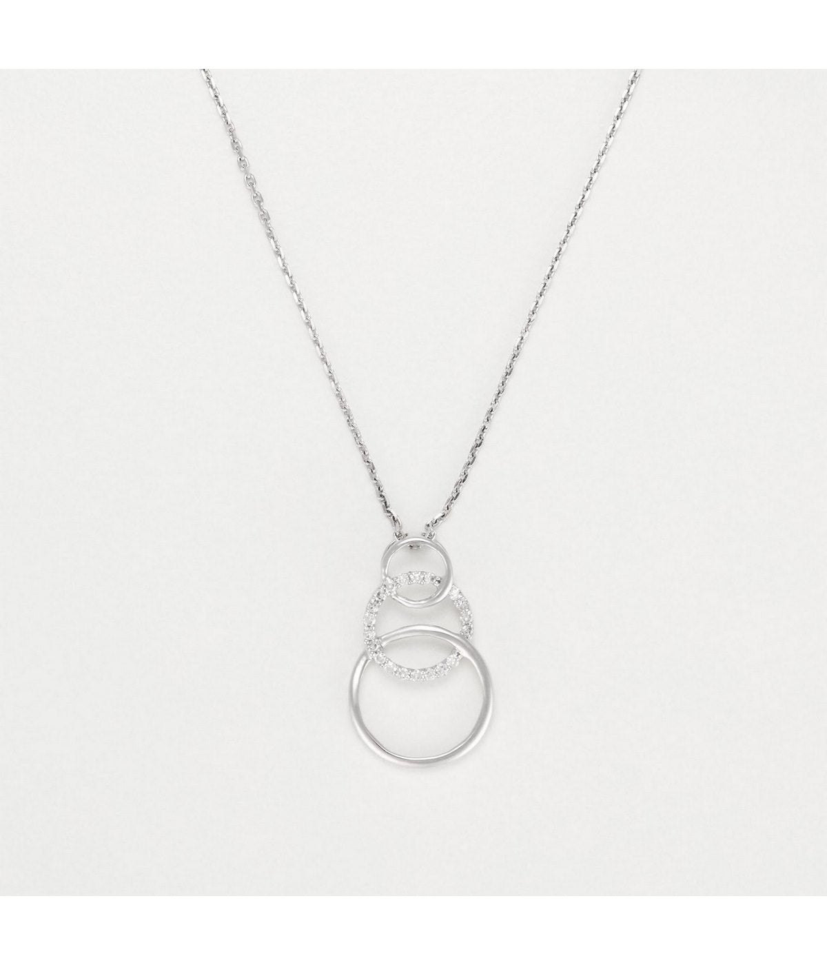 "Encircled Trio" Pendant - D0.10/20 - White Gold