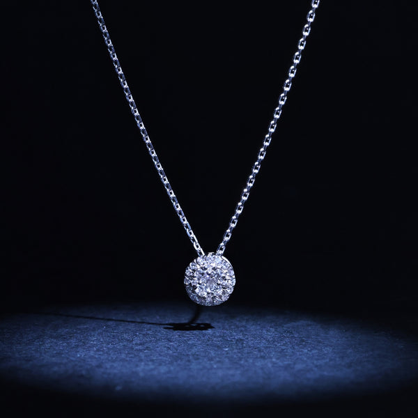 Colgante "Mon Brillant" D: 0,12/25 - Oro blanco 375/1000