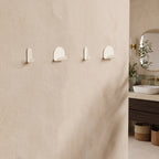 2 Malins + 2 Malins Larges - Lot De 4 Patères Murales - Acier - Crème Fine Texture