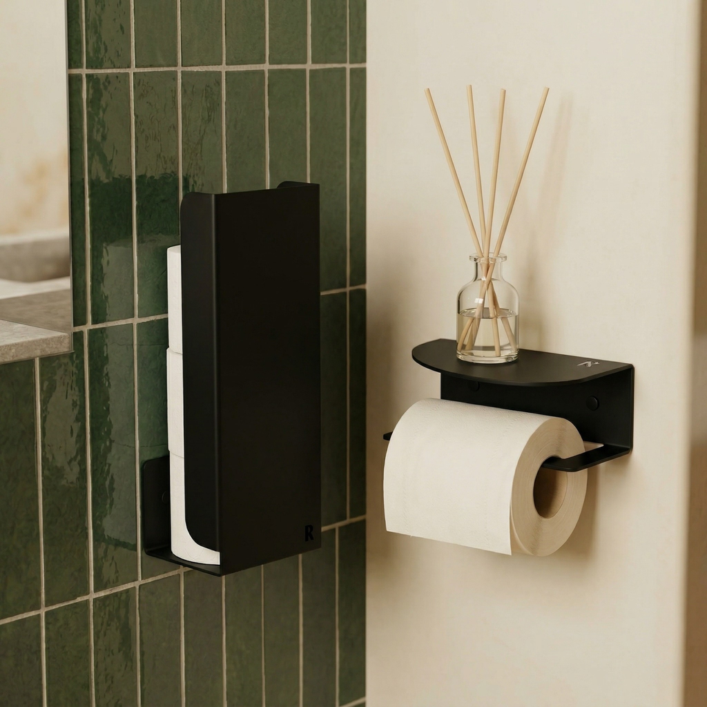 Toilet Pack - 1 Essential + 1 Roll Cover - Matte Black