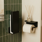 Toilet Pack - 1 Essential + 1 Roll Cover - Matte Black