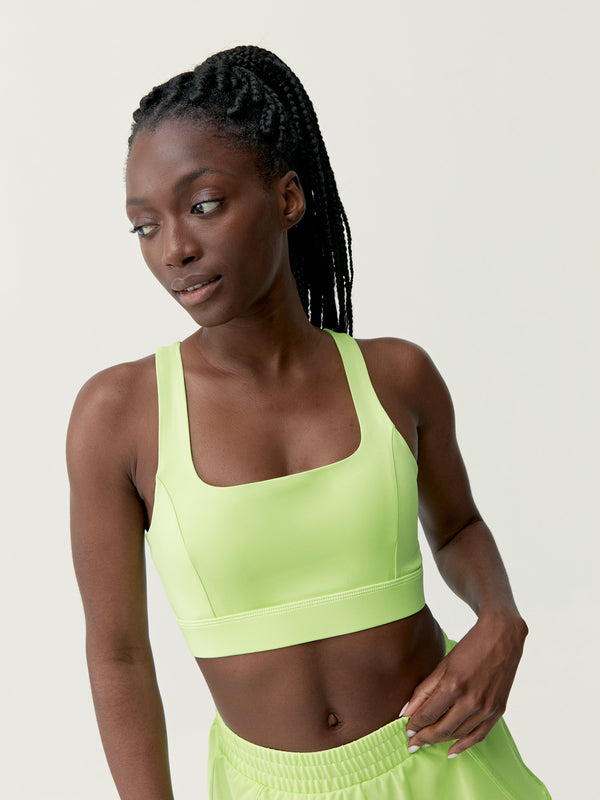 Padma 2.0 Sports Bra - Vivid Lime/Soft Tapioca - Women