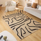 Palma Rug 9490 - Graphic Pattern - Black - Indoor