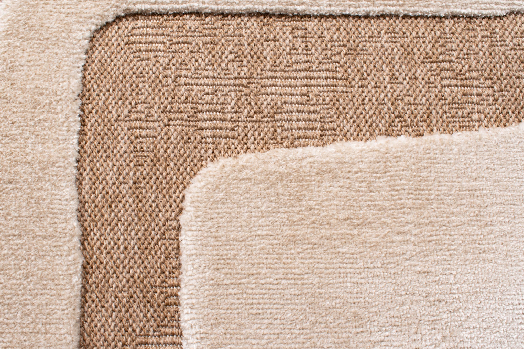 Rustic rug with beige relief pattern: PAL9491BLA PALMA