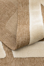 Rustic rug with beige relief pattern: PAL9491BLA PALMA