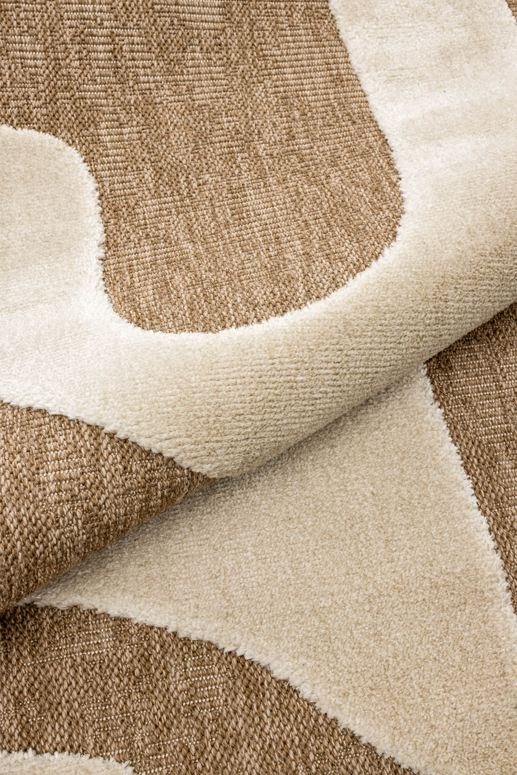 Rustic rug with beige relief pattern: PAL9491BLA PALMA