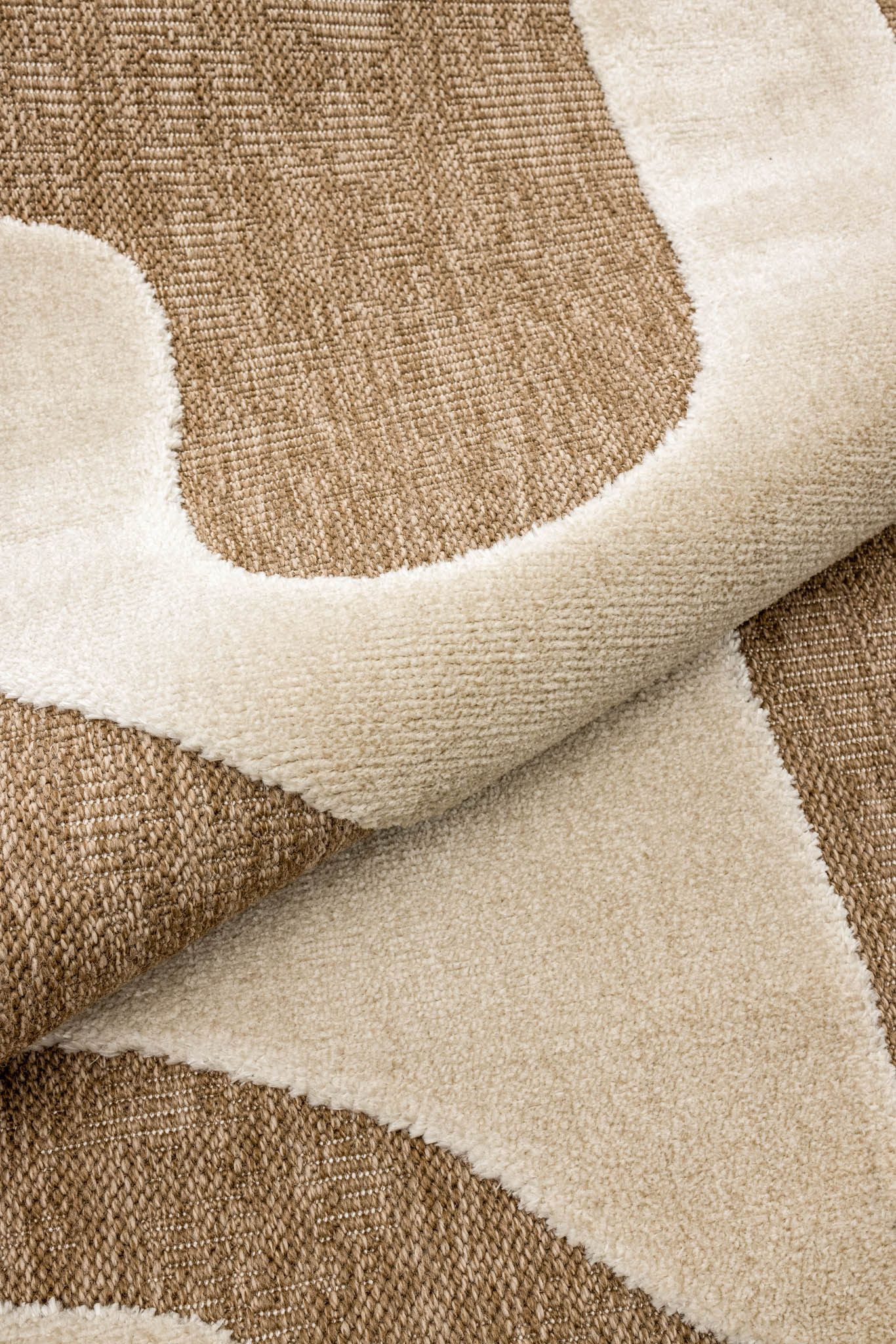 Rustic rug with beige relief pattern: PAL9491BLA PALMA