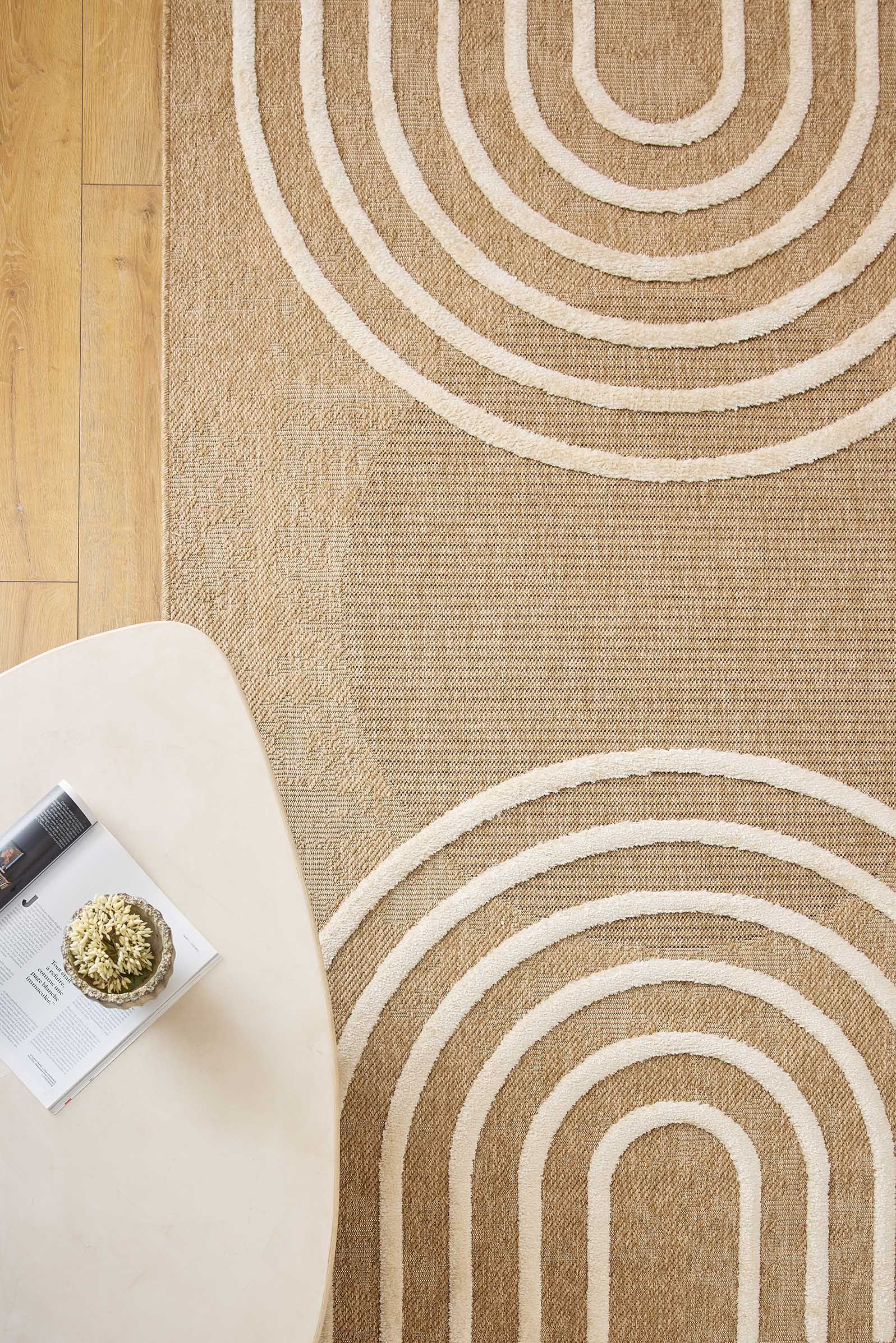 Jute look rug - Palma - PALMA arc pattern