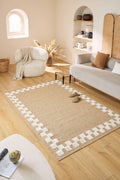 Jute look rug - Palma - Checkerboard border pattern (Copy) PALMA