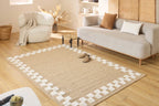 Jute look rug - Palma - Checkerboard border pattern (Copy) PALMA