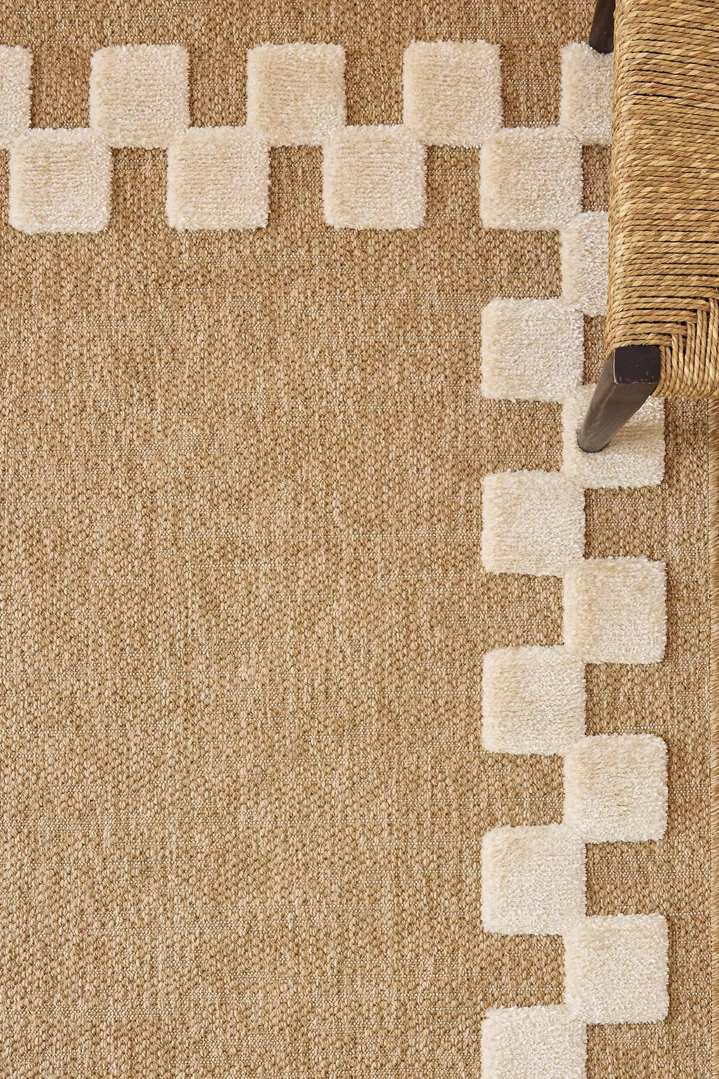 Jute look rug - Palma - Checkerboard border pattern (Copy) PALMA