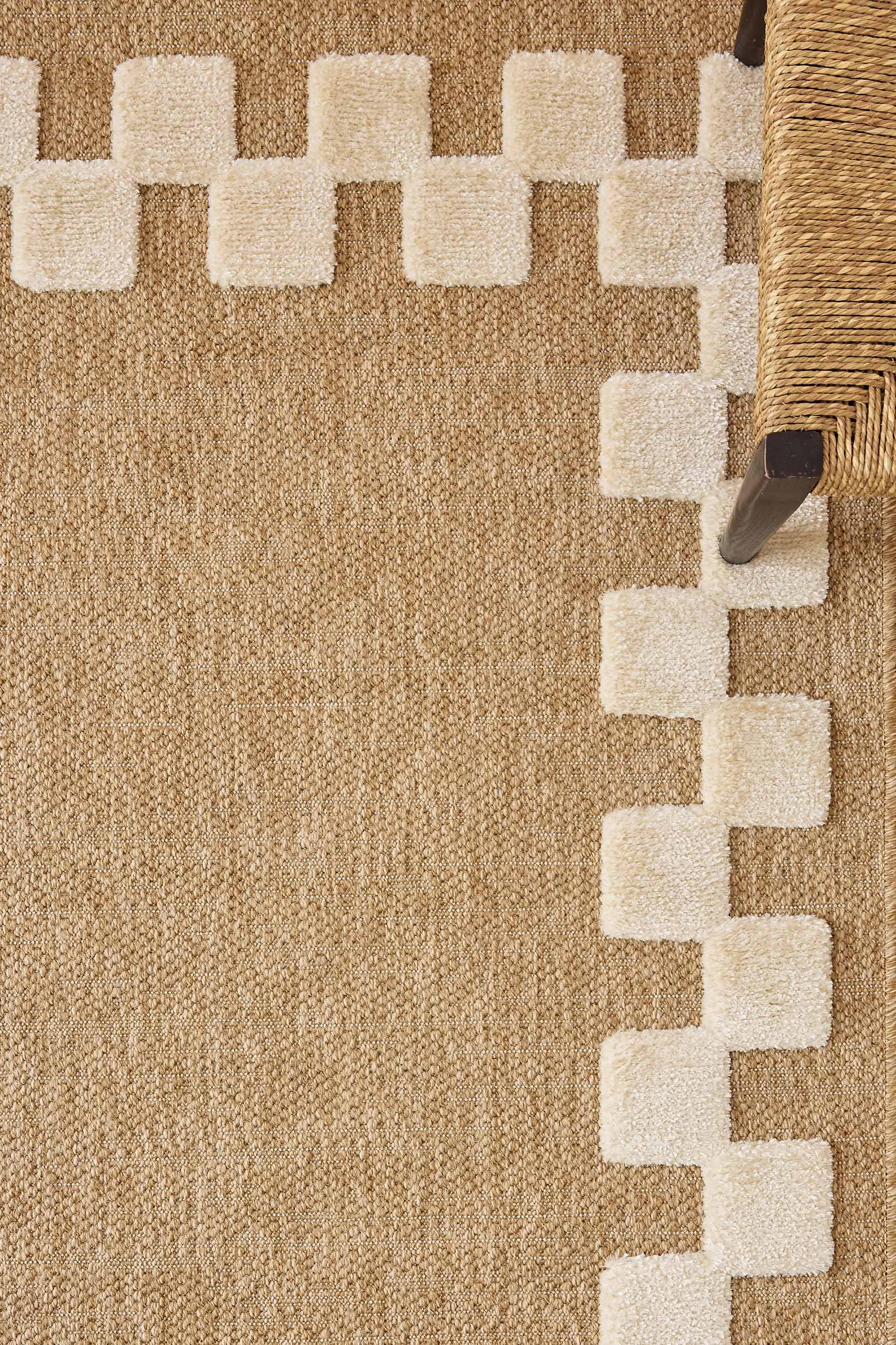 Jute look rug - Palma - Checkerboard border pattern (Copy) PALMA