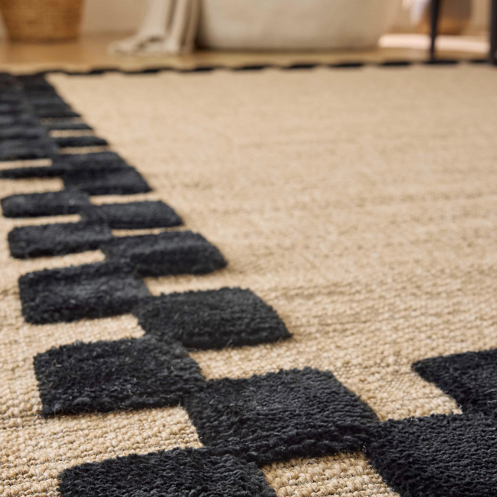 Palma - Alfombra Interior - Polipropileno y Poliéster - Negro