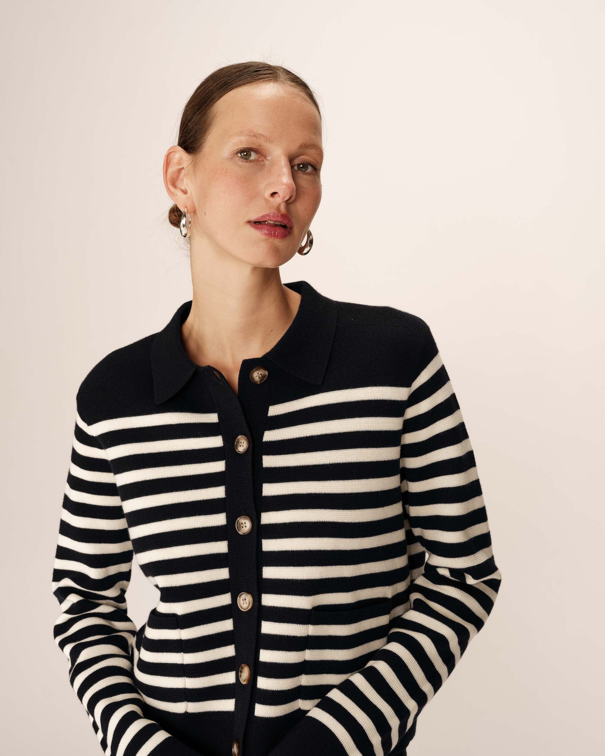 Cardigan Pam - Rayures Marine