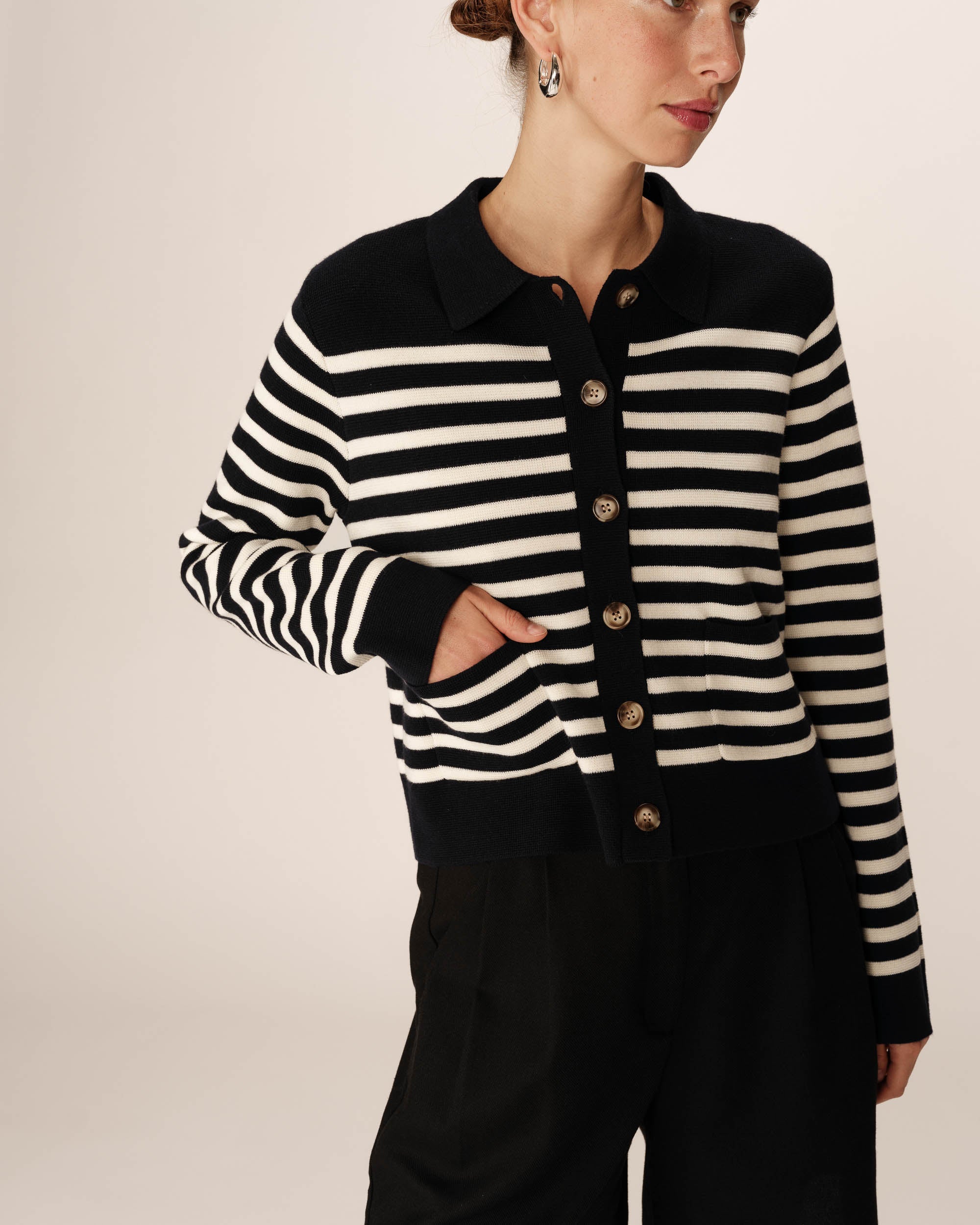 Cardigan Pam - Rayures Marine