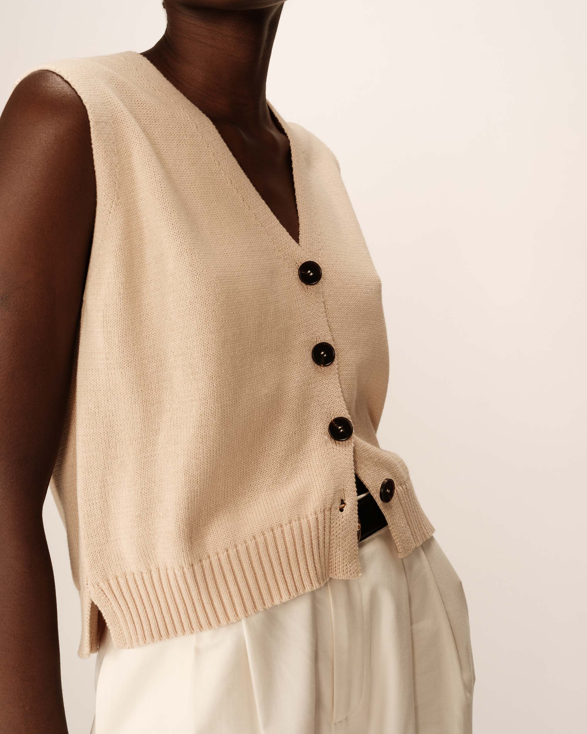 Ecru Pancake Vest