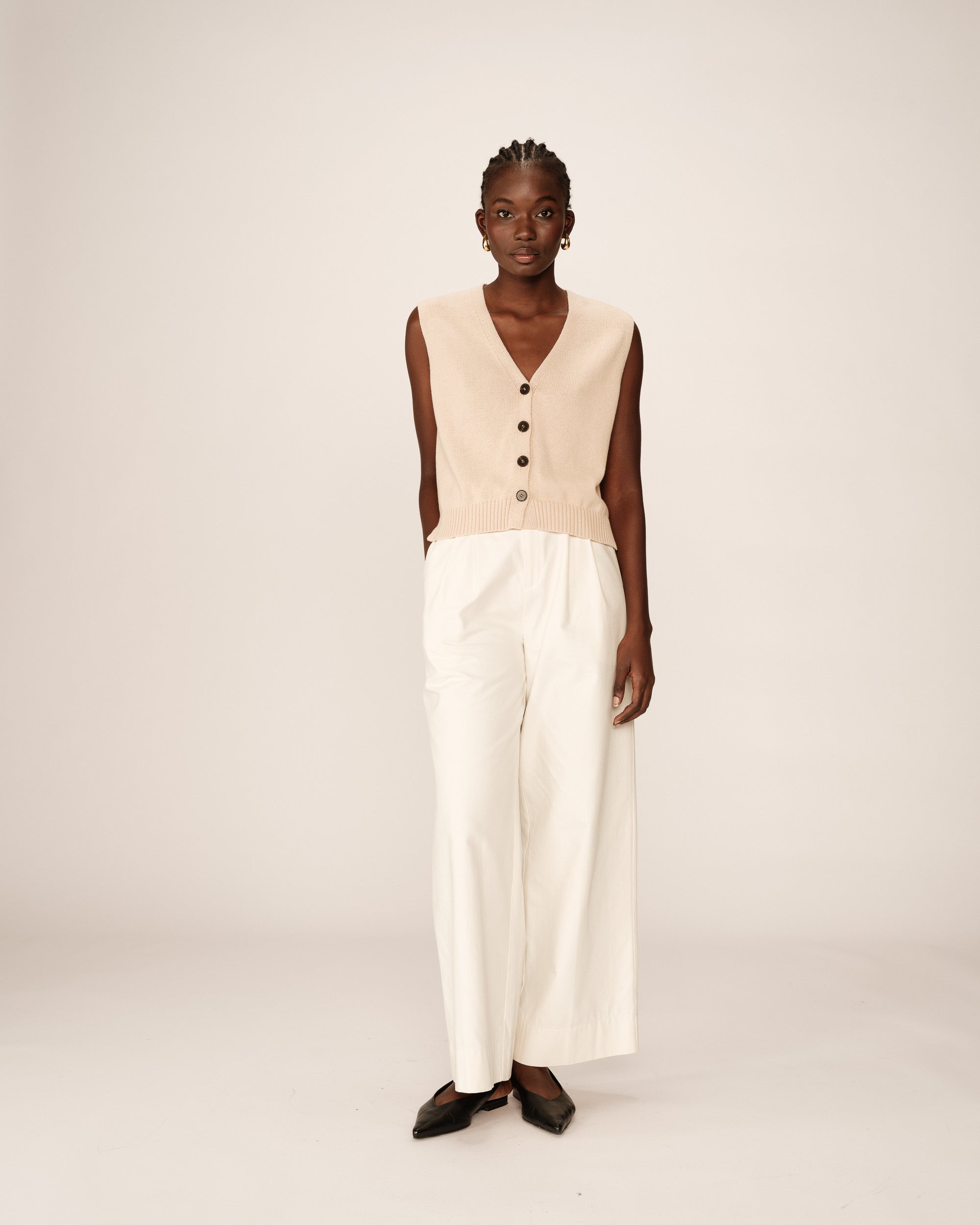 Ecru Pancake Vest