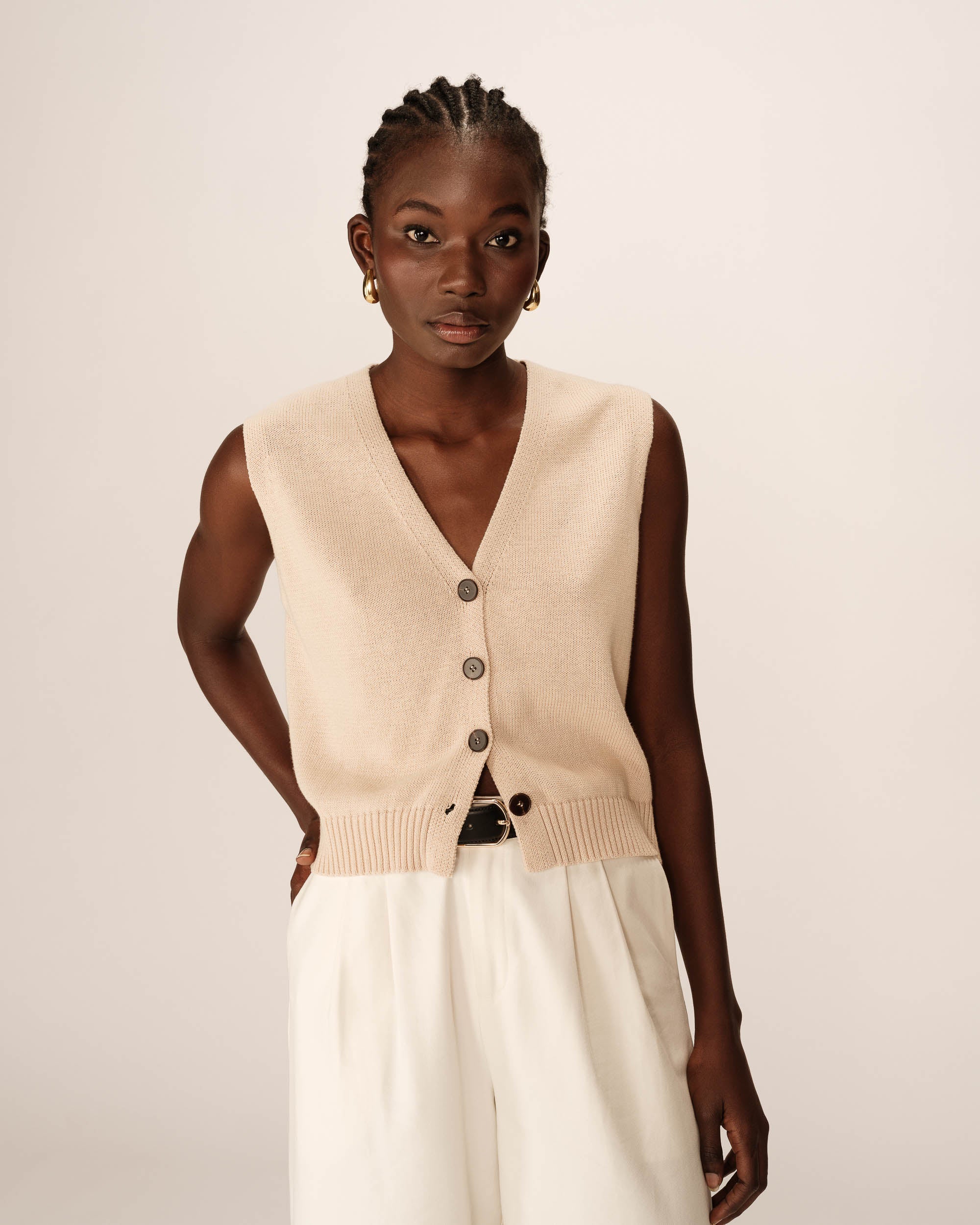 Ecru Pancake Vest