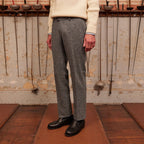 Pantalon En Flanelle De Laine Gris Pucé